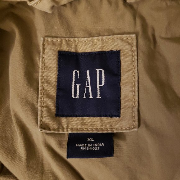 Gap Khaki Shacket Overshirt Full-Zip Breast Pocket Work Utility Lumberjack - Picture 5 of 6